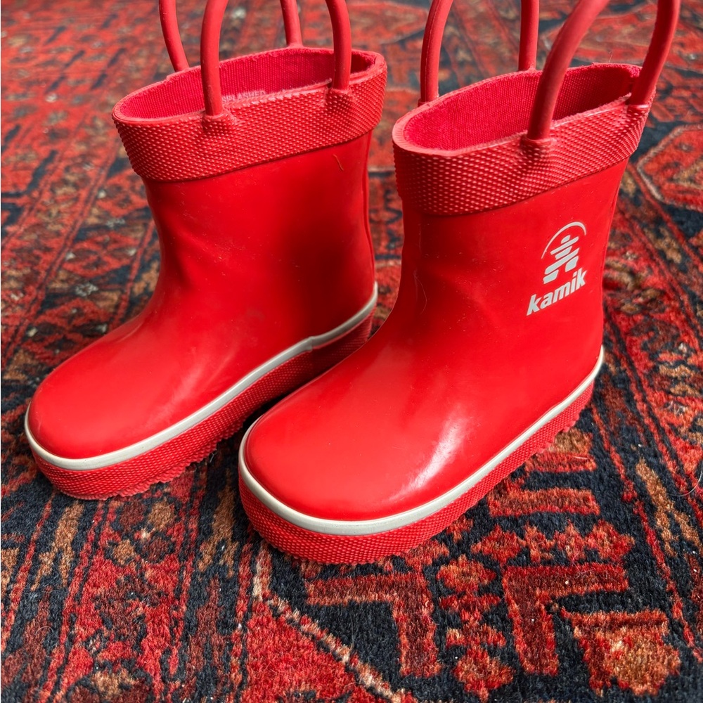 Kamik Kids Bright Red Rain Boots